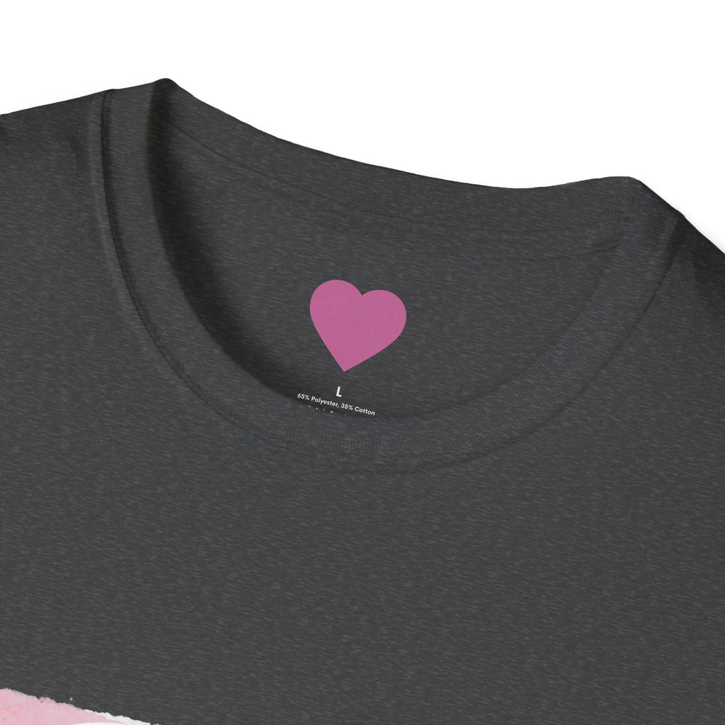 Rich in Love T-Shirt — Pink Brushstroke Heart Graphic Tee for Women & Girls