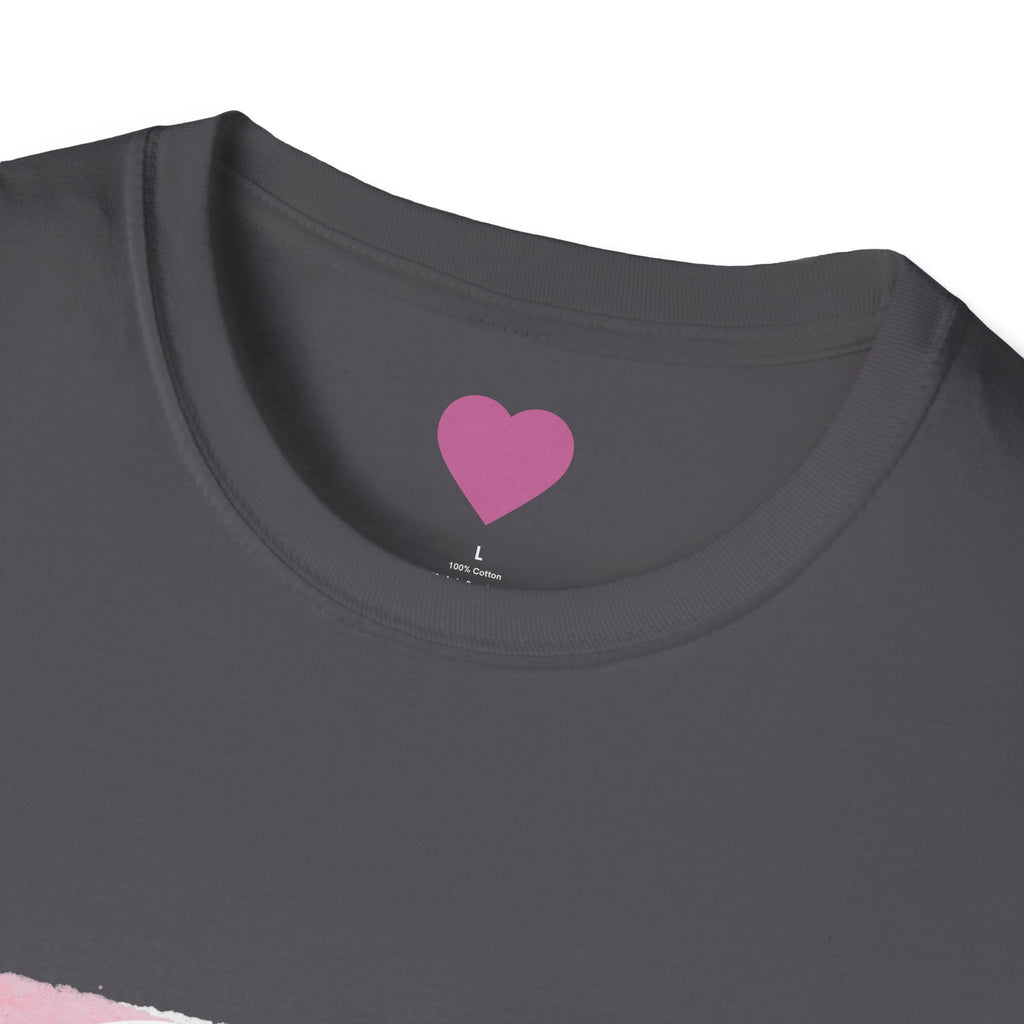 Rich in Love T-Shirt — Pink Brushstroke Heart Graphic Tee for Women & Girls