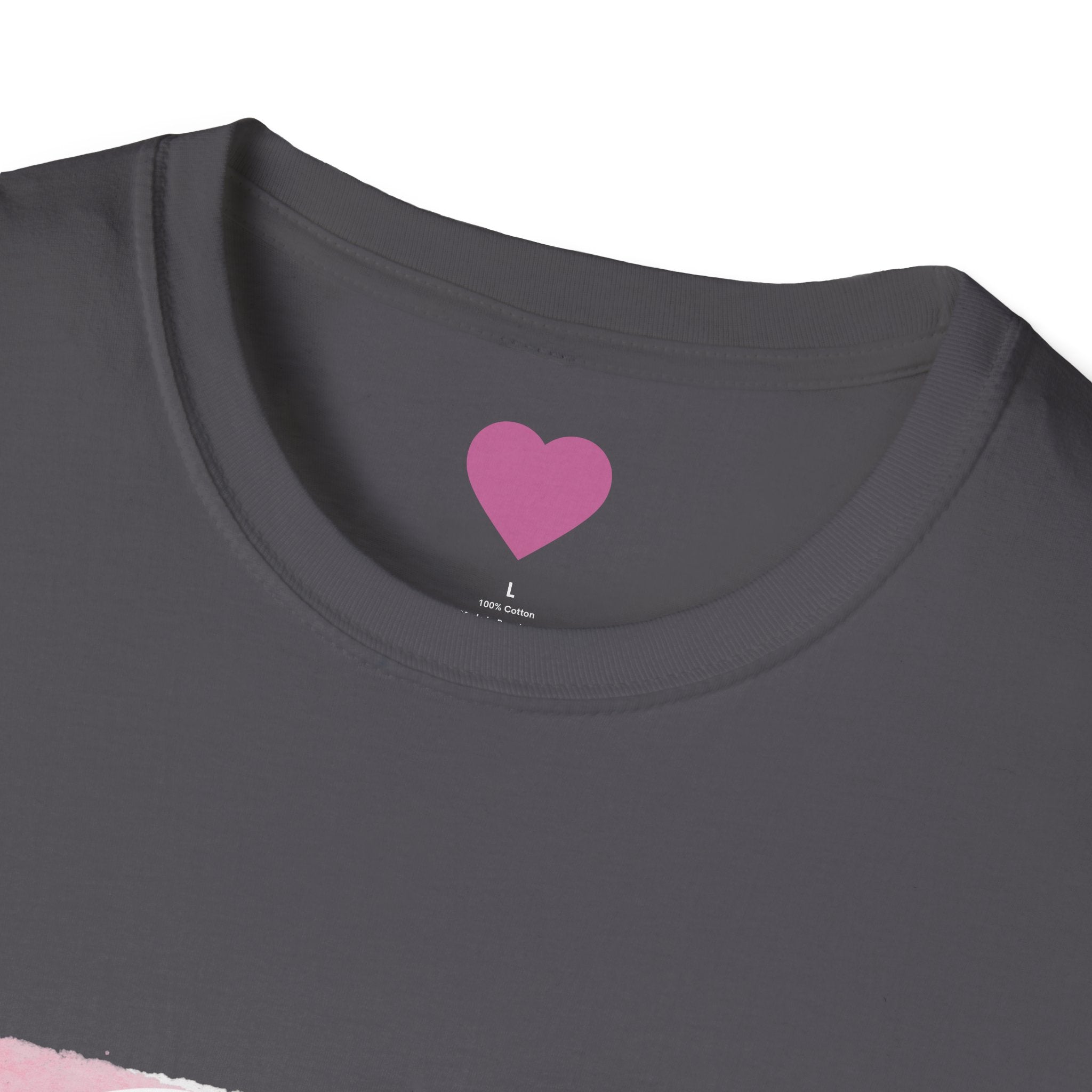Rich in Love T-Shirt — Pink Brushstroke Heart Graphic Tee for Women & Girls