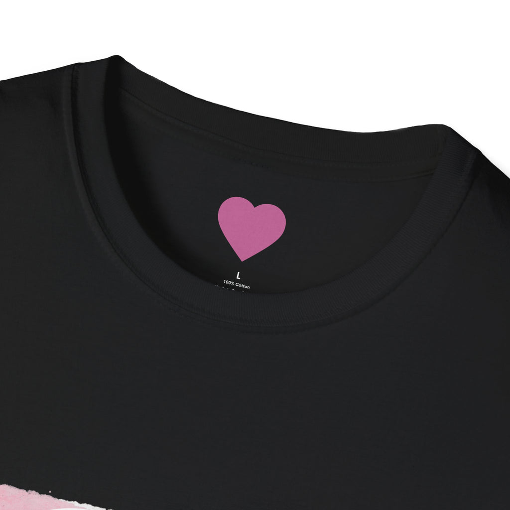 Rich in Love T-Shirt — Pink Brushstroke Heart Graphic Tee for Women & Girls