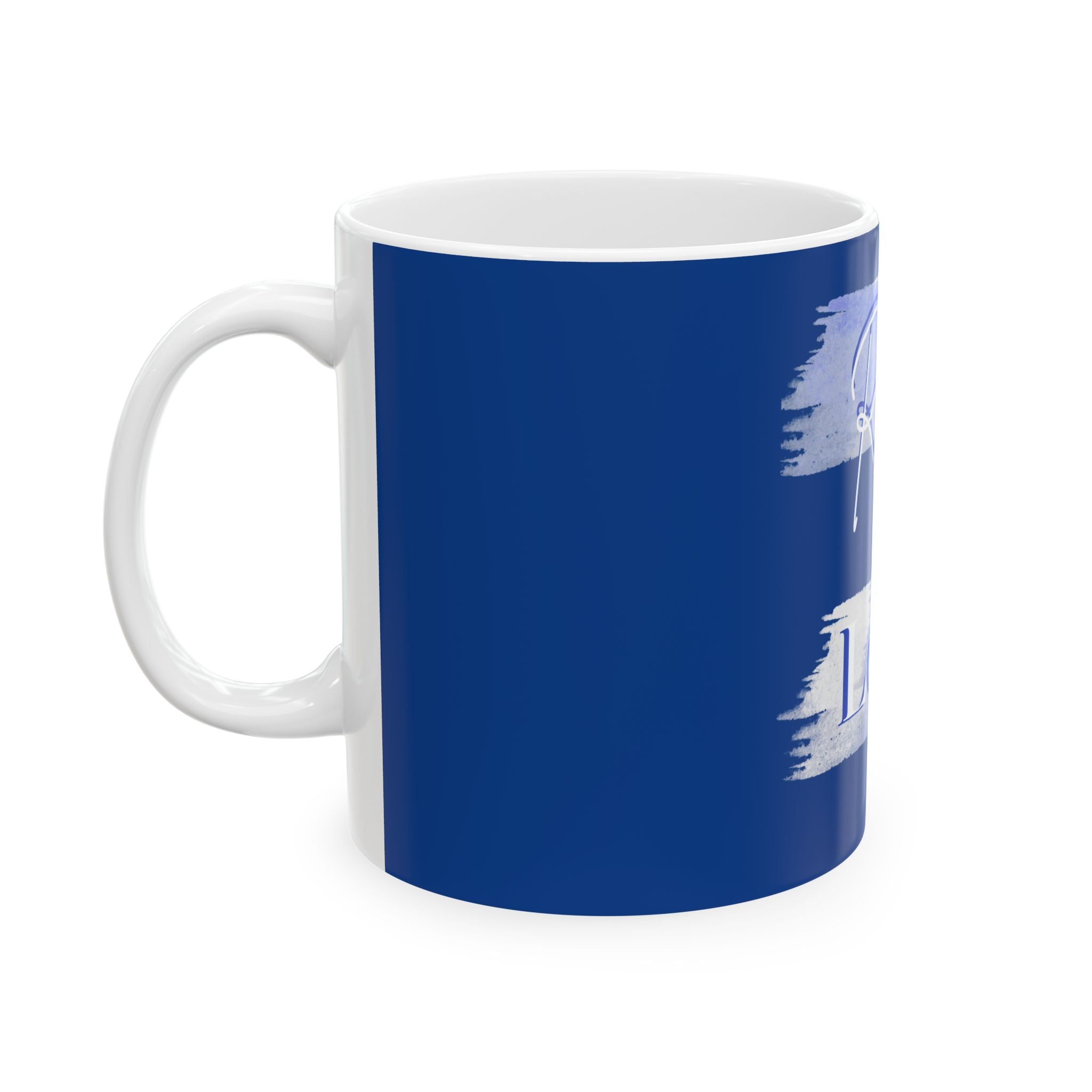 Rich in Love Ceramic Mug — Inspirational Blue Coffee Cup (11oz & 15oz)