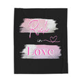 Velveteen Plush Blanket - "Rich in Love" Pink Brushstroke Cozy Throw