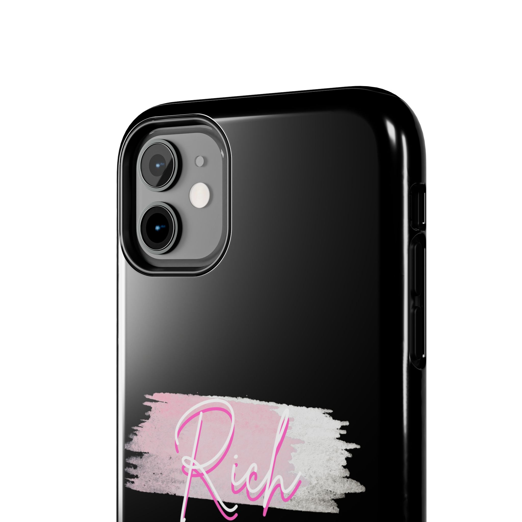 Phone Case — "Rich in Love" Pink Brushstroke Protective Tough Case