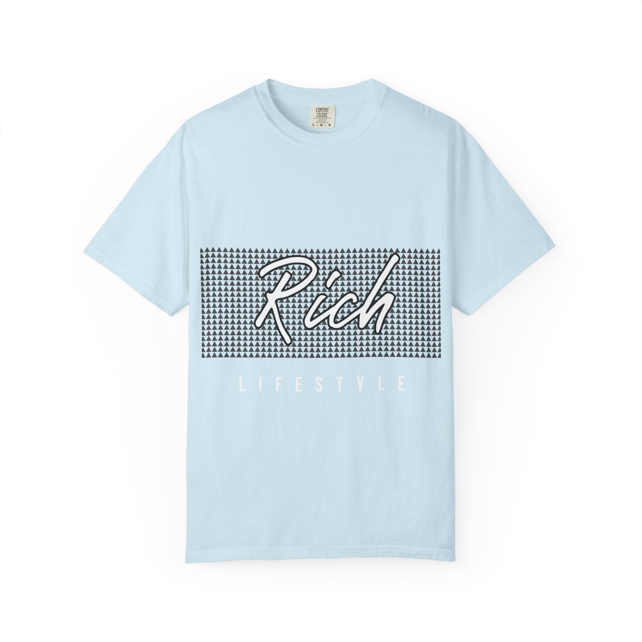 Rich Script Houndstooth Tee — Retro Graphic Cotton T-Shirt